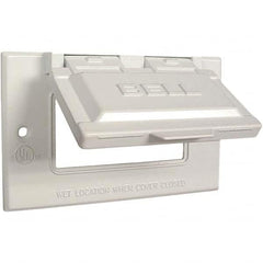 Hubbell-Raco - Weatherproof Box Covers Cover Shape: Rectangle Number of Holes in Outlet: 1 - Americas Industrial Supply