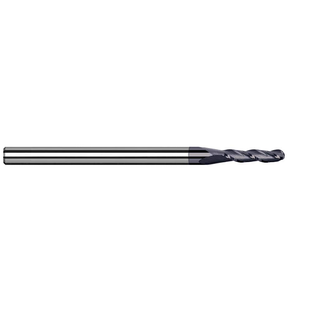 Harvey Tool - Ball End Mills; Mill Diameter (Decimal Inch): 0.0300 ; Number of Flutes: 3 ; Length of Cut (Decimal Inch): 0.0900 ; Material: Solid Carbide ; Overall Length (Inch): 1-1/2 ; Overall Length (Decimal Inch): 1.50000 - Exact Industrial Supply