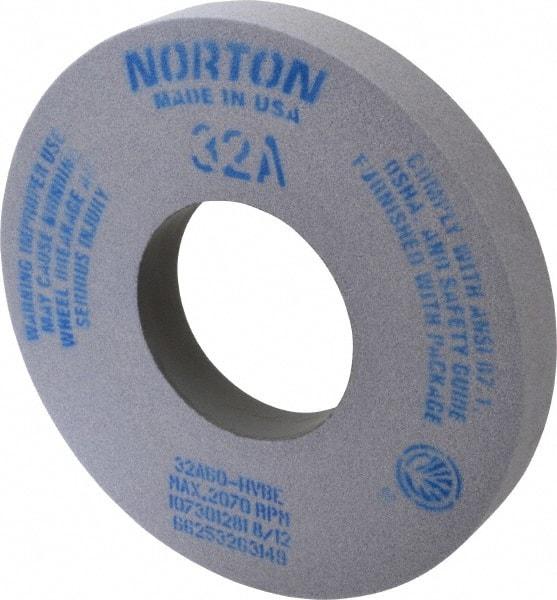 Norton - 12" Diam x 5" Hole x 1-1/2" Thick, H Hardness, 60 Grit Surface Grinding Wheel - Aluminum Oxide, Type 1, Medium Grade, 2,070 Max RPM, Vitrified Bond, No Recess - Americas Industrial Supply