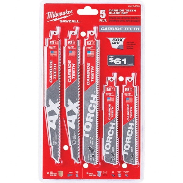 Milwaukee Tool - Reciprocating Saw Blade Sets Blade Material: Bi-Metal Minimum Blade Length (Inch): 6 - Americas Industrial Supply