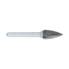 ‎SG-3 -9mm × 19mm LOC × 6mm Shank × 50mm OAL Pointed Tree Carbide Medium Right Hand Spiral Burr - Americas Industrial Supply