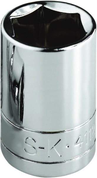 SK - 15/16", 1/2" Drive, Standard Hand Socket - 6 Points, Steel, Chrome Finish - Americas Industrial Supply