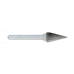 ‎SM-1 -1/4 × 1/2 LOC × 1/4 Shank × 2 OAL Pointed Tree Carbide Medium Right Hand Spiral Burr - Americas Industrial Supply