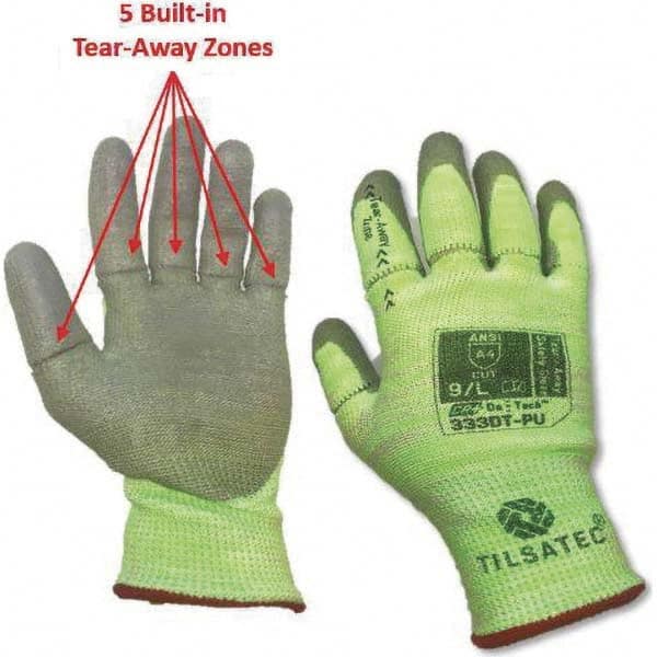 Tilsatec - Size XL (10), ANSI Cut Lvl A4, Puncture Lvl 3, Abrasion Lvl 4, Polyurethane Coated Cut & Puncture Resistant Gloves - Americas Industrial Supply