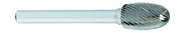 SE-7 -- 25mm x 25mm LOC x 6mm Shank x 50mm OAL Egg Shape Carbide Medium Right Hand Spiral Burr - Americas Industrial Supply