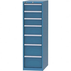 LISTA - 7 Drawer, 45 Compartment Bright Blue Steel Modular Storage Cabinet - Americas Industrial Supply