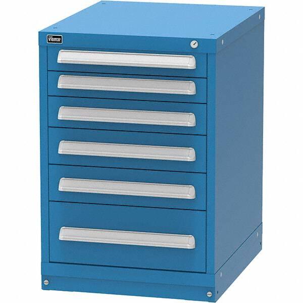 Vidmar - 6 Drawer, 45 Compartment Bright Blue Steel Modular Storage Cabinet - Exact Industrial Supply