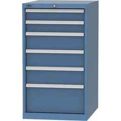 LISTA - 6 Drawer, 99 Compartment Bright Blue Steel Modular Storage Cabinet - Americas Industrial Supply