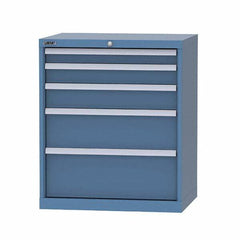 LISTA - 5 Drawer, 124 Compartment Bright Blue Steel Modular Storage Cabinet - Americas Industrial Supply