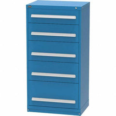 Vidmar - 5 Drawer, 45 Compartment Bright Blue Steel Modular Storage Cabinet - Americas Industrial Supply
