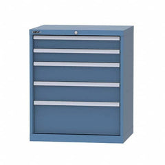 LISTA - 5 Drawer, 124 Compartment Bright Blue Steel Modular Storage Cabinet - Americas Industrial Supply