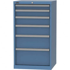 LISTA - 6 Drawer, 84 Compartment Bright Blue Steel Modular Storage Cabinet - Americas Industrial Supply