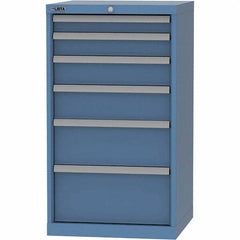 LISTA - 6 Drawer, 84 Compartment Bright Blue Steel Modular Storage Cabinet - Americas Industrial Supply