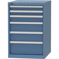 LISTA - 6 Drawer, 99 Compartment Bright Blue Steel Modular Storage Cabinet - Americas Industrial Supply