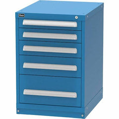 Vidmar - 5 Drawer, 45 Compartment Bright Blue Steel Modular Storage Cabinet - Americas Industrial Supply