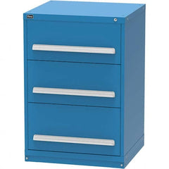 Vidmar - 3 Drawer, 124 Compartment Bright Blue Steel Modular Storage Cabinet - Americas Industrial Supply