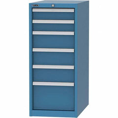 LISTA - 6 Drawer, 45 Compartment Bright Blue Steel Modular Storage Cabinet - Americas Industrial Supply