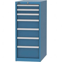 LISTA - 7 Drawer, 45 Compartment Bright Blue Steel Modular Storage Cabinet - Americas Industrial Supply