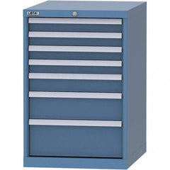 LISTA - 7 Drawer, 99 Compartment Bright Blue Steel Modular Storage Cabinet - Americas Industrial Supply