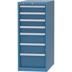 LISTA - 7 Drawer, 45 Compartment Bright Blue Steel Modular Storage Cabinet - Americas Industrial Supply