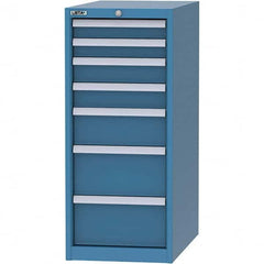 LISTA - 7 Drawer, 45 Compartment Bright Blue Steel Modular Storage Cabinet - Americas Industrial Supply