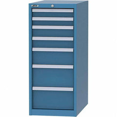 LISTA - 7 Drawer, 45 Compartment Bright Blue Steel Modular Storage Cabinet - Americas Industrial Supply