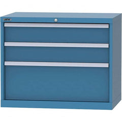 LISTA - 3 Drawer, 84 Compartment Bright Blue Steel Modular Storage Cabinet - Americas Industrial Supply