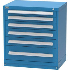 Vidmar - 6 Drawer, 45 Compartment Bright Blue Steel Modular Storage Cabinet - Americas Industrial Supply