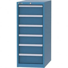 LISTA - 6 Drawer, 45 Compartment Bright Blue Steel Modular Storage Cabinet - Americas Industrial Supply