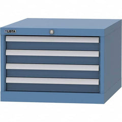 LISTA - 4 Drawer, 99 Compartment Bright Blue Steel Modular Storage Cabinet - Americas Industrial Supply