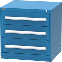 Vidmar - 3 Drawer Bright Blue Steel Modular Storage Cabinet - Americas Industrial Supply
