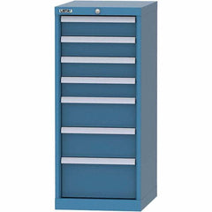 LISTA - 7 Drawer, 216 Compartment Bright Blue Steel Modular Storage Cabinet - Americas Industrial Supply