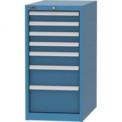 LISTA - 7 Drawer, 45 Compartment Bright Blue Steel Modular Storage Cabinet - Americas Industrial Supply