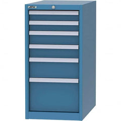 LISTA - 6 Drawer, 45 Compartment Bright Blue Steel Modular Storage Cabinet - Americas Industrial Supply