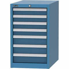 LISTA - 7 Drawer, 45 Compartment Bright Blue Steel Modular Storage Cabinet - Americas Industrial Supply