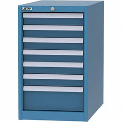 LISTA - 7 Drawer, 45 Compartment Bright Blue Steel Modular Storage Cabinet - Americas Industrial Supply
