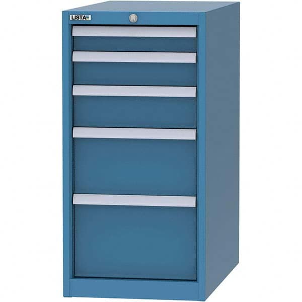 LISTA - 5 Drawer, 45 Compartment Bright Blue Steel Modular Storage Cabinet - Americas Industrial Supply
