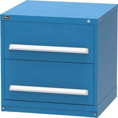 Vidmar - 2 Drawer Bright Blue Steel Modular Storage Cabinet - Americas Industrial Supply
