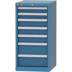 LISTA - 7 Drawer, 216 Compartment Bright Blue Steel Modular Storage Cabinet - Americas Industrial Supply
