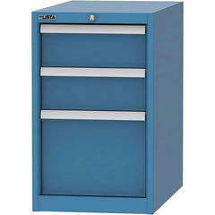 LISTA - 3 Drawer, 45 Compartment Bright Blue Steel Modular Storage Cabinet - Americas Industrial Supply