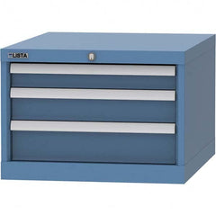 LISTA - 3 Drawer, 99 Compartment Bright Blue Steel Modular Storage Cabinet - Americas Industrial Supply