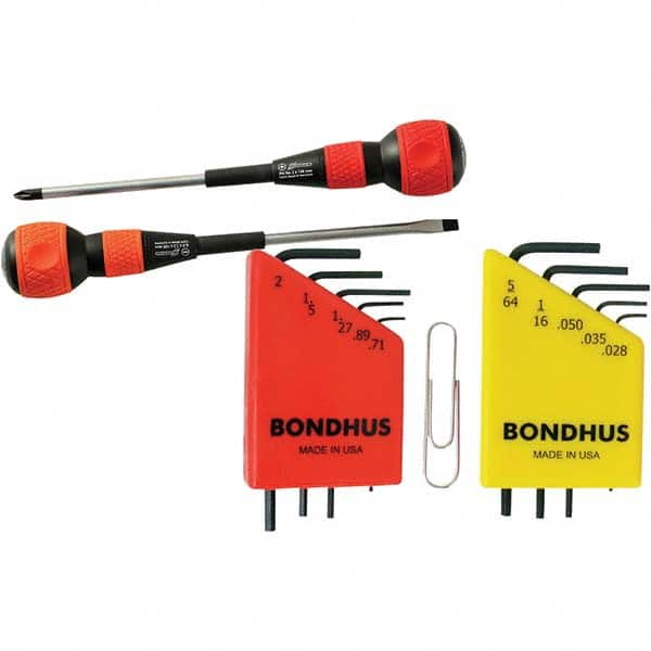 Bondhus - Screwdriver Sets Screwdriver Types Included: Slotted & Phillips Number of Pieces: 12 - Americas Industrial Supply