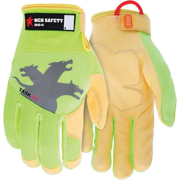 MCR Safety - Size XL Leather or Synthetic Leather General Protection High Visibility Work Gloves - Americas Industrial Supply