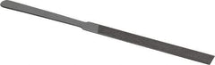 Nicholson - 5-1/4" Long, Flat American-Pattern File - Double Cut, 0.44" Overall Thickness, Handle - Americas Industrial Supply