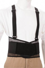 OccuNomix - Size 3XL, Hook & Loop, Polypropylene Mesh Belt with Adjustable Shoulder Straps - 54 to 58" Waist, 8-1/4" Wide, Lumbar Support, Black - Americas Industrial Supply