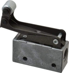 Mead - 3 Way Pilot Air Valve - 1/8" NPT Inlet, 1 Way, Roller Leaf - Americas Industrial Supply