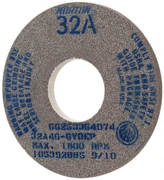 Norton - 14" Diam x 5" Hole x 1" Thick, G Hardness, 46 Grit Surface Grinding Wheel - Aluminum Oxide, Type 1, Coarse Grade, 1,800 Max RPM, Vitrified Bond, No Recess - Americas Industrial Supply