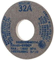 Norton - 14" Diam x 5" Hole x 1" Thick, G Hardness, 46 Grit Surface Grinding Wheel - Aluminum Oxide, Type 1, Coarse Grade, 1,800 Max RPM, Vitrified Bond, No Recess - Americas Industrial Supply