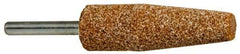 Norton - 1" Head Diam x 2-3/4" Thickness, A3, Tree End, Zirconia Alumina Mounted Point - Very Coarse Grade, 30 Grit, 15,530 RPM - Americas Industrial Supply