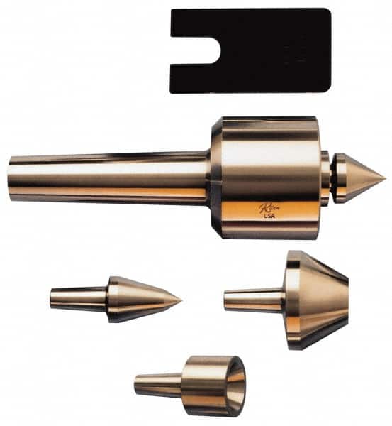 Riten - 4 Point, 1400 Lb Max Workpiece, Bull Nose, Female, Standard & Tracer Points, Hardened Tool Steel, Live Center & Point Set - 5MT Taper, Interchangeable - Americas Industrial Supply